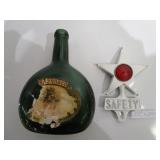 1950s License Plate Topper, Vintage Bottle