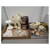 2) Greek Statues, Villeroy & Boch Pitcher, Coffee