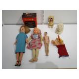 Vintage Dolls, Wind Up Dog, Hand Puppet