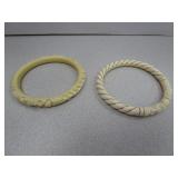 Chinese Carved Bone Dragon Bangles