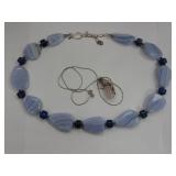 Sterling Chain And Pendant With Rose Quartz