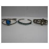 3) Sterling And Stone Bracelets