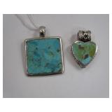 Sterling And Turquoise Pendants