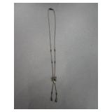 Signed Malichite Lariot Necklace .925