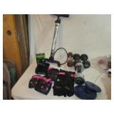Tire Pump, Hand Weights, Pads, More