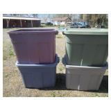 4) Rubbermaid Totes, 3) Lids