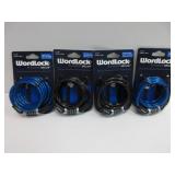 4) Word Lock Flexible Steel Cable Locks