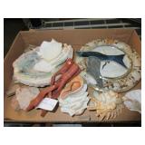 Shells, Shell Clock, Drift Wood Holder, Slate,