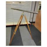 Antique Telescope with Wooden Tripod