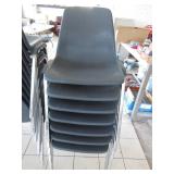 7) Stackable Blue Chairs