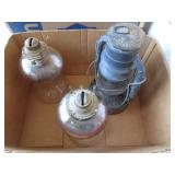 Kerosene Glass Lanterns (no Wicks), Dietz Lamp