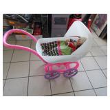 Barbie Sized Stroller with Two Kids
