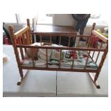Rocking Doll Cradle and Toy Doll
