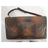 Leather Purse And 2) Leather Coin Purses
