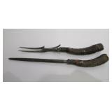 Antler Handle Serving Fork And Knife Sharpener