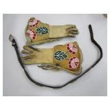 Leather Beaded Gloves, Small Belt