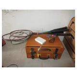 Unique Travel Case, Badminton Rackets, Dice