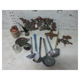 Deer Powder Horn, Older Ladles, Metal Decorations