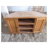 Wooden Entertainment Center with Shelves
