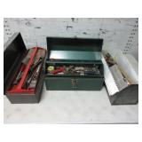 3) Toolboxes with Assorted Hand Tools, Wrenches,