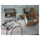 Tool Box, Drill Bits, Metal Sheer, Plug in Drill,