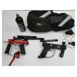 2) Paintball Guns, Paint Balls, Cleaning Supplies,