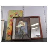 Floral Cavas Wall Art, Framed Flower Art, Framed