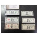 3) One Dollar and 3) Two Dollar Bills