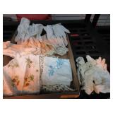 Ladies Gloves, Stitched Doilies, Handkerchiefs,