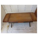 Rolling Wooden Coffee Table with Fold Down Sides