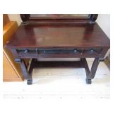 Dark Wood Vanity with Drawers