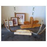 Bookends, Framed Photos, Mounted Horns