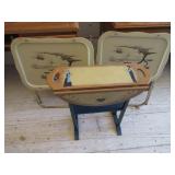 TV Trays, Wooden Tray with Fold Down Sides