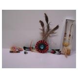Beaded Earrings, Barret, Headdress, Ring