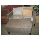 Wicker Loveseat and Table