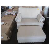 Overstuffed Chair with Ottoman