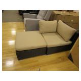 Wicker Bottom Patio Chair With Ottoman