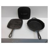 Lodge Cast Iron Pan and Grill Plate