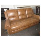 Light Brown Leather Reclining Sofa