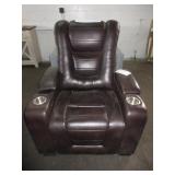 Brown Leather Power Recliner*