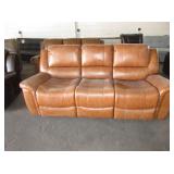Light Brown Leather Reclining Sofa
