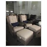 2) Outdoor Chairs with Ottomans