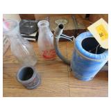 Classic Oil Can, Milk Bottle, Vase, Leather Cap Classic Oil Can, Milk Bottle, Vase, Leather Cap