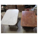 Marble Topped Side Table, Wood Side Table Marble Topped Side Table, Wood Side Table