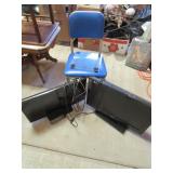 2) Flat TVs, Chair, Glass Weight Scale 2) Flat TVs, Chair, Glass Weight Scale