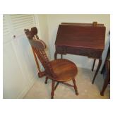 Vintage Desk And Wood Chair Vintage Desk And Wood Chair