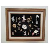 Frame With Various Ladies Pins Frame With Various Ladies Pins