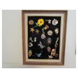 Frame With Various Ladies Pins Frame With Various Ladies Pins