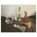 2) Inarco Collectibles, Wood Schoolgirl Figurine, 2) Inarco Collectibles, Wood Schoolgirl Figurine,