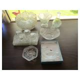 Glass Punch Bowl And Cups, Dessert Dishes, Glass Punch Bowl And Cups, Dessert Dishes,